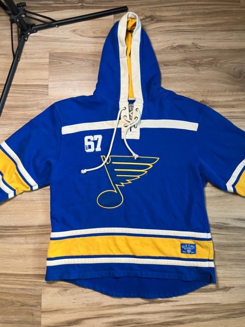 Vintage Old Time Hockey NHL St. Louis Blues Varsity Lace Up Hoodie